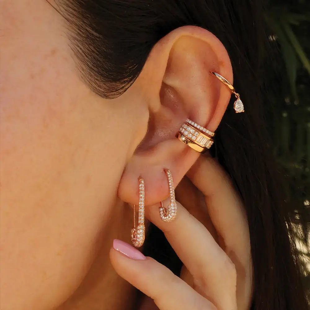 Anita Ko DIAMOND SAFETY PIN EARRING - RIGHT | Thumbnail 2