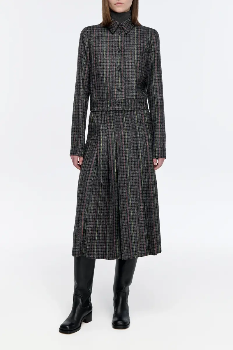 Gabriela Hearst Thereza Jacket in Camel Multi Wool Silk Houndstooth | Thumbnail 2 Gabriela Hearst Thereza Jacket in Camel Multi Wool Silk Houndstooth | Thumbnail 2