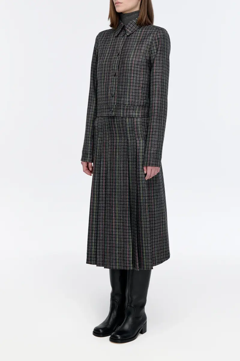 Gabriela Hearst Thereza Jacket in Camel Multi Wool Silk Houndstooth | Thumbnail 3 Gabriela Hearst Thereza Jacket in Camel Multi Wool Silk Houndstooth | Thumbnail 3