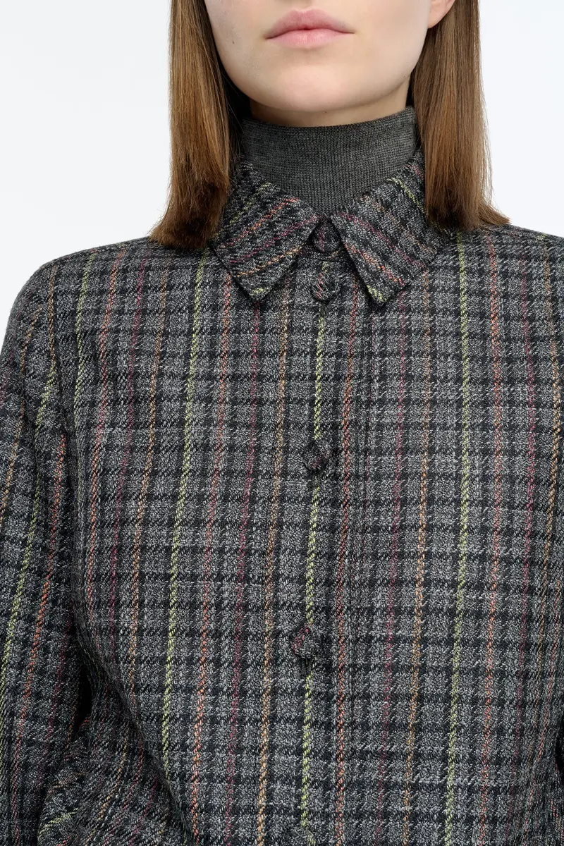 Gabriela Hearst Thereza Jacket in Camel Multi Wool Silk Houndstooth | Thumbnail 5 Gabriela Hearst Thereza Jacket in Camel Multi Wool Silk Houndstooth | Thumbnail 5