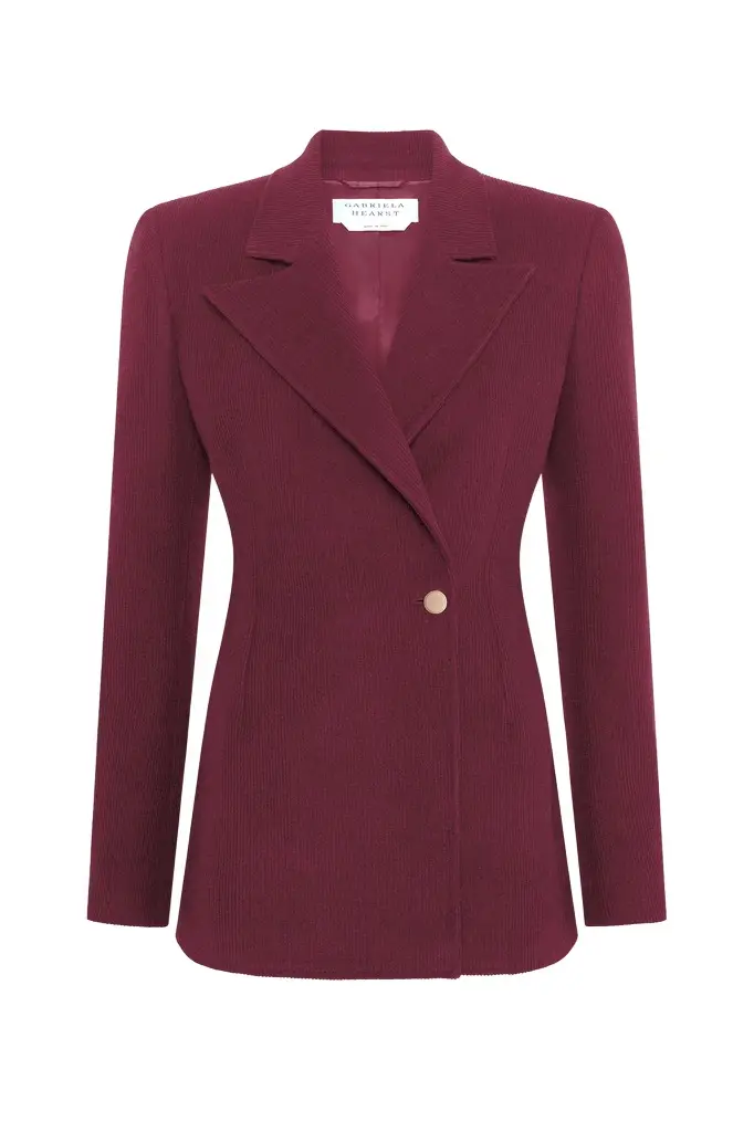 Lewis Blazer in Plum Cashmere Wool Corduroy Lewis Blazer in Plum Cashmere Wool Corduroy