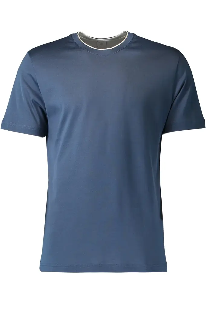 ELEVENTY Short Sleeve Tee - Royal Blue White