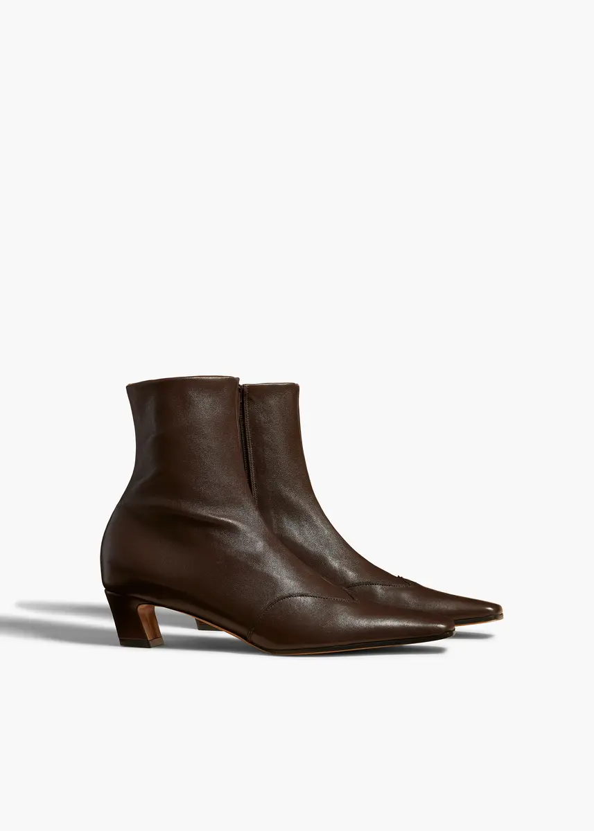 Khaite Nevada Stretch Low Boot in Dark Brown Nappa Leather | Thumbnail 2