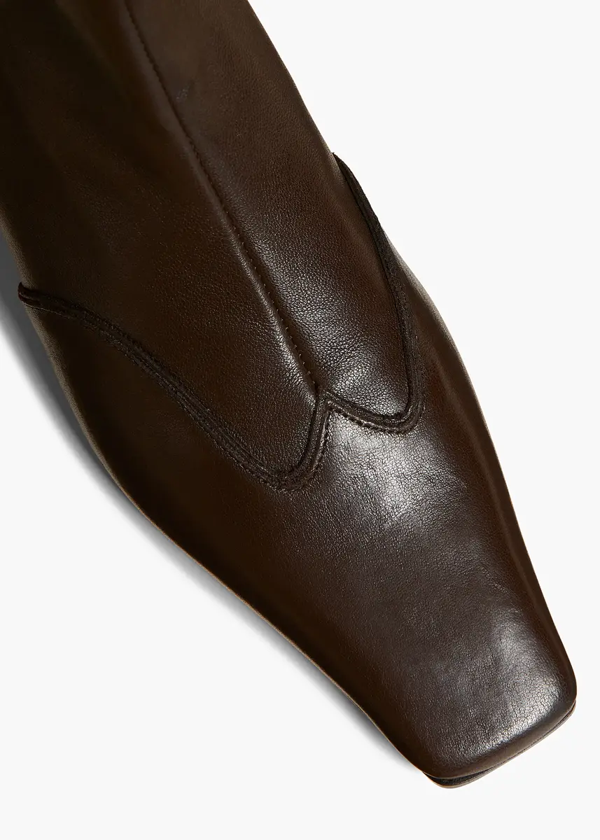 Khaite Nevada Stretch Low Boot in Dark Brown Nappa Leather | Thumbnail 4