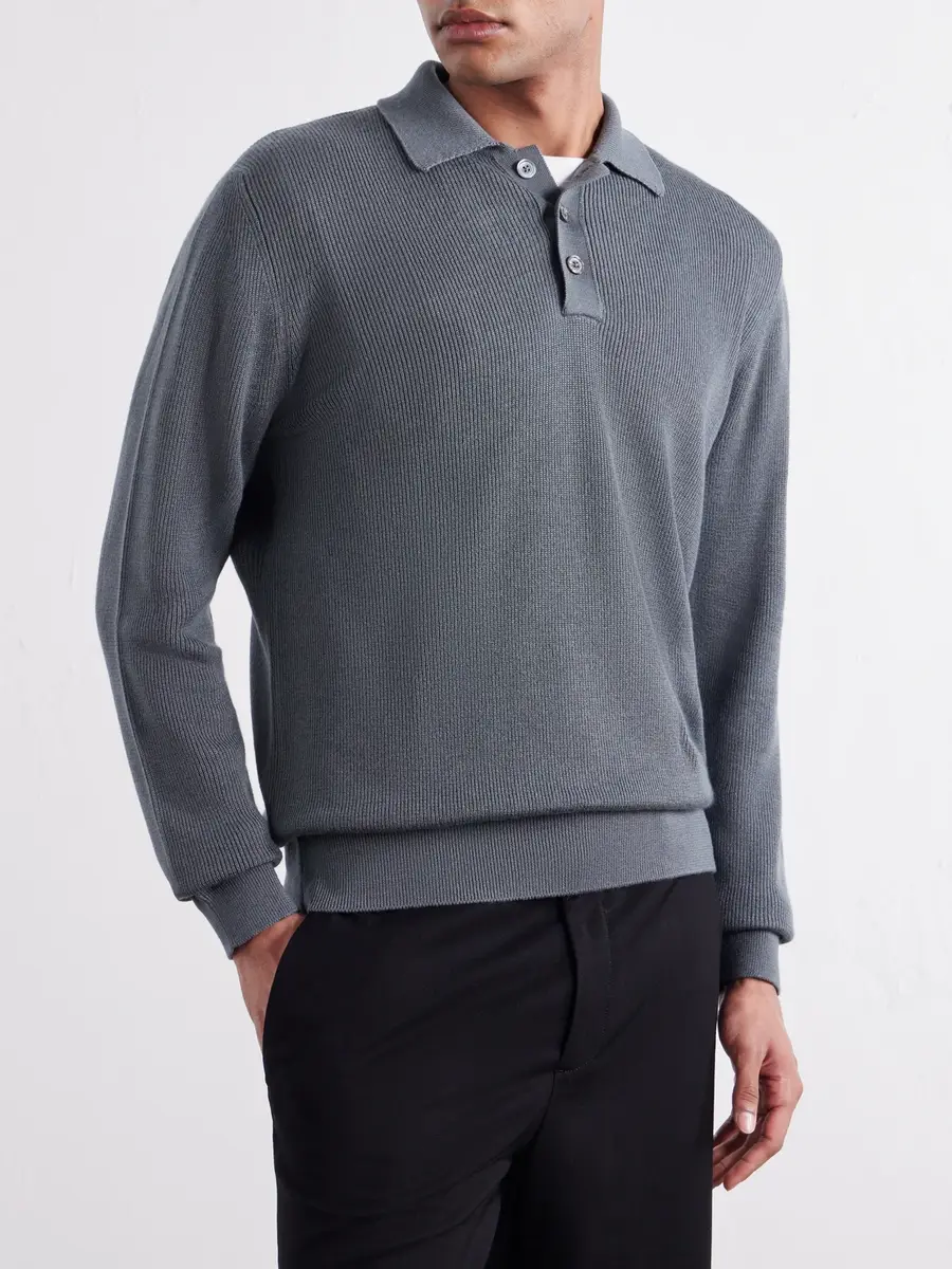 Begg & Co Adrien Cashmere and Silk -Blend Polo Sweater - Men | Thumbnail 3 Begg & Co Adrien Cashmere and Silk -Blend Polo Sweater - Men | Thumbnail 3