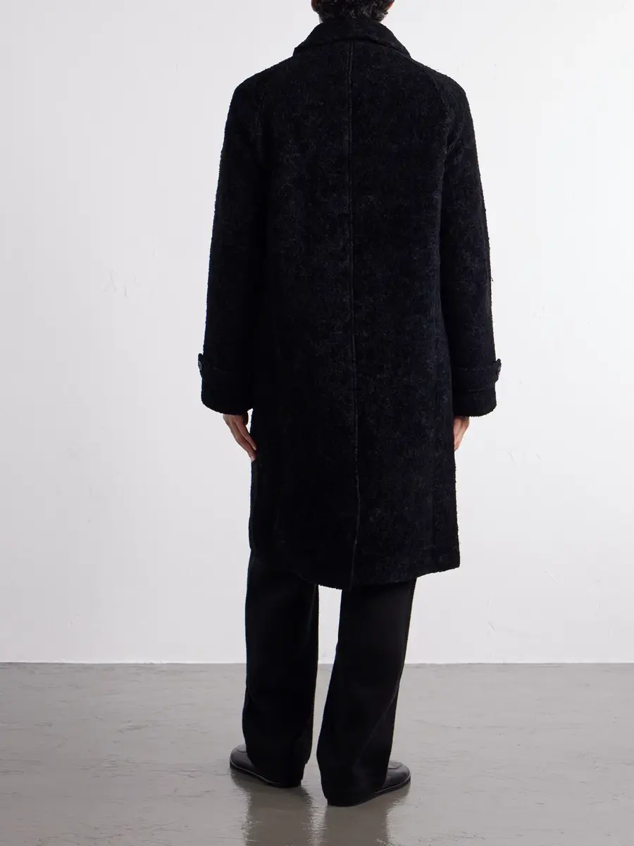 Blue Blue Japan Balmacaan Flocked Wool-Blend Loop-Yarn Coat - Men | Thumbnail 4 Blue Blue Japan Balmacaan Flocked Wool-Blend Loop-Yarn Coat - Men | Thumbnail 4