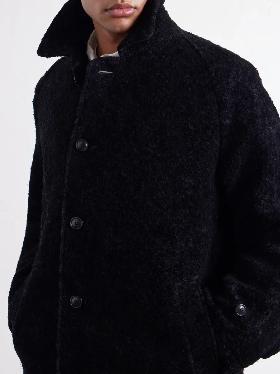 Blue Blue Japan Balmacaan Flocked Wool-Blend Loop-Yarn Coat - Men | Thumbnail 5 Blue Blue Japan Balmacaan Flocked Wool-Blend Loop-Yarn Coat - Men | Thumbnail 5