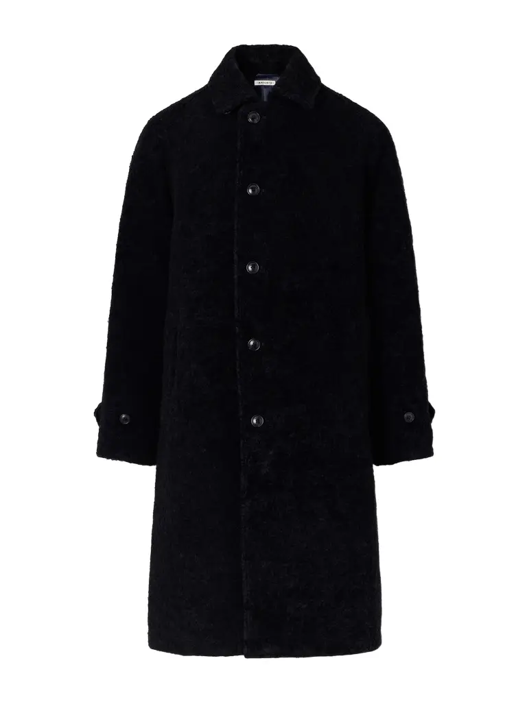 Blue Blue Japan Balmacaan Flocked Wool-Blend Loop-Yarn Coat - Men