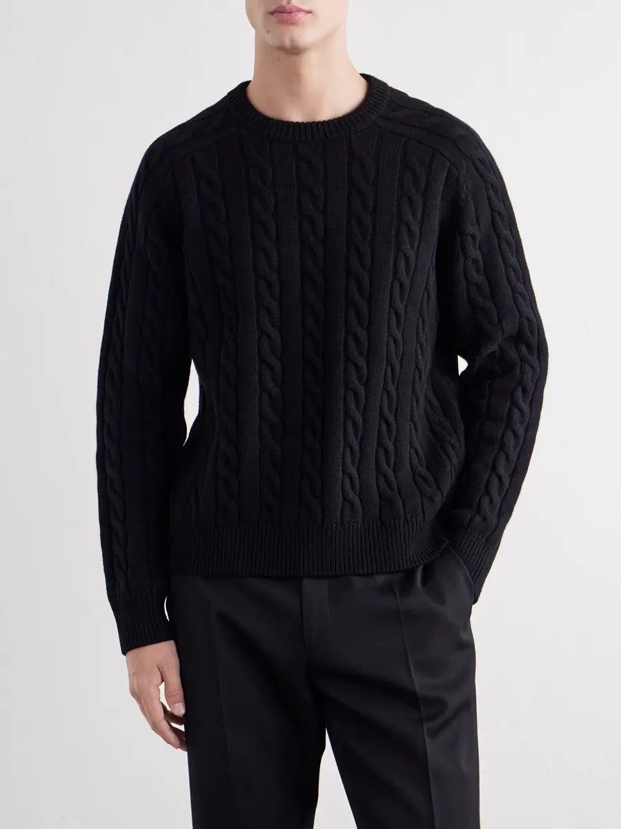 TOTEME Cable-Knit Wool Sweater - Men | Thumbnail 3 TOTEME Cable-Knit Wool Sweater - Men | Thumbnail 3