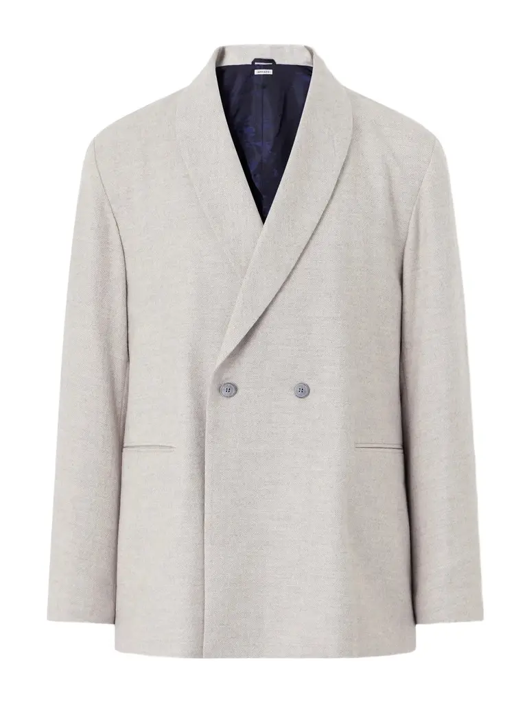 Blue Blue Japan Shawl-Collar Wool, Cotton and Yak-Blend Twill Suit Jacket - Men