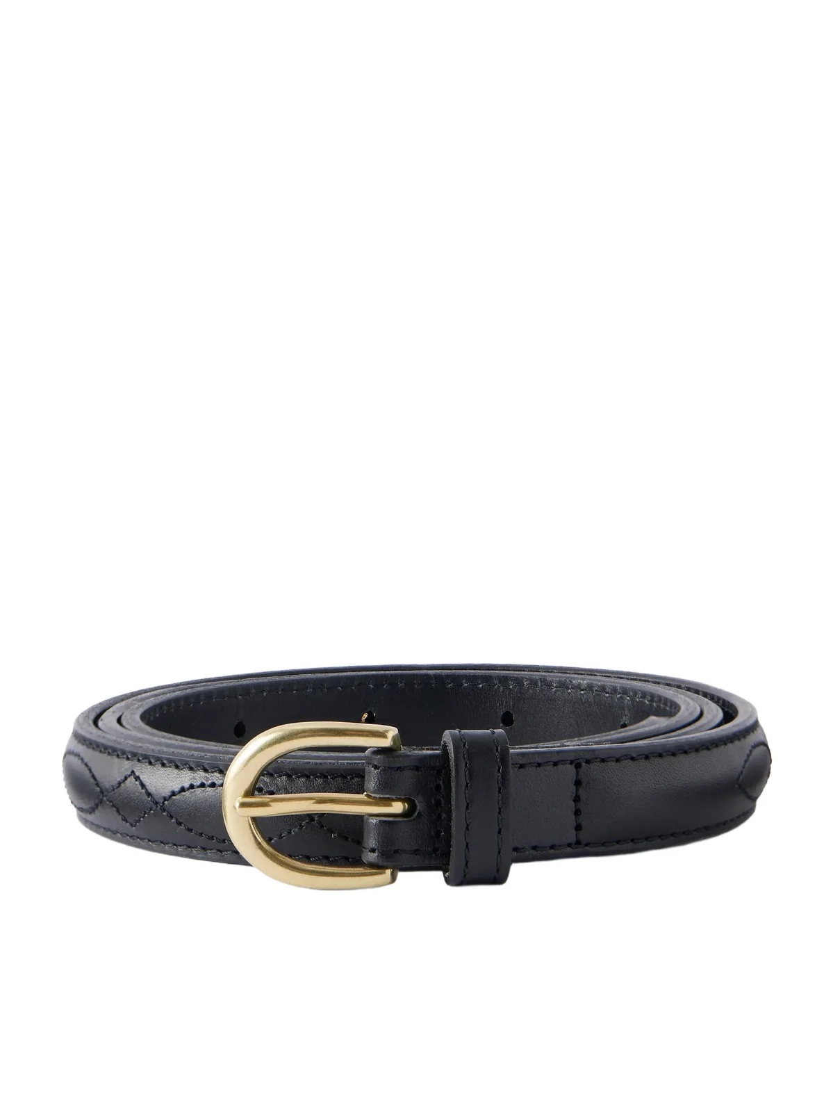 Blue Blue Japan Narrow 1.5cm Embroidered Leather Belt - Men