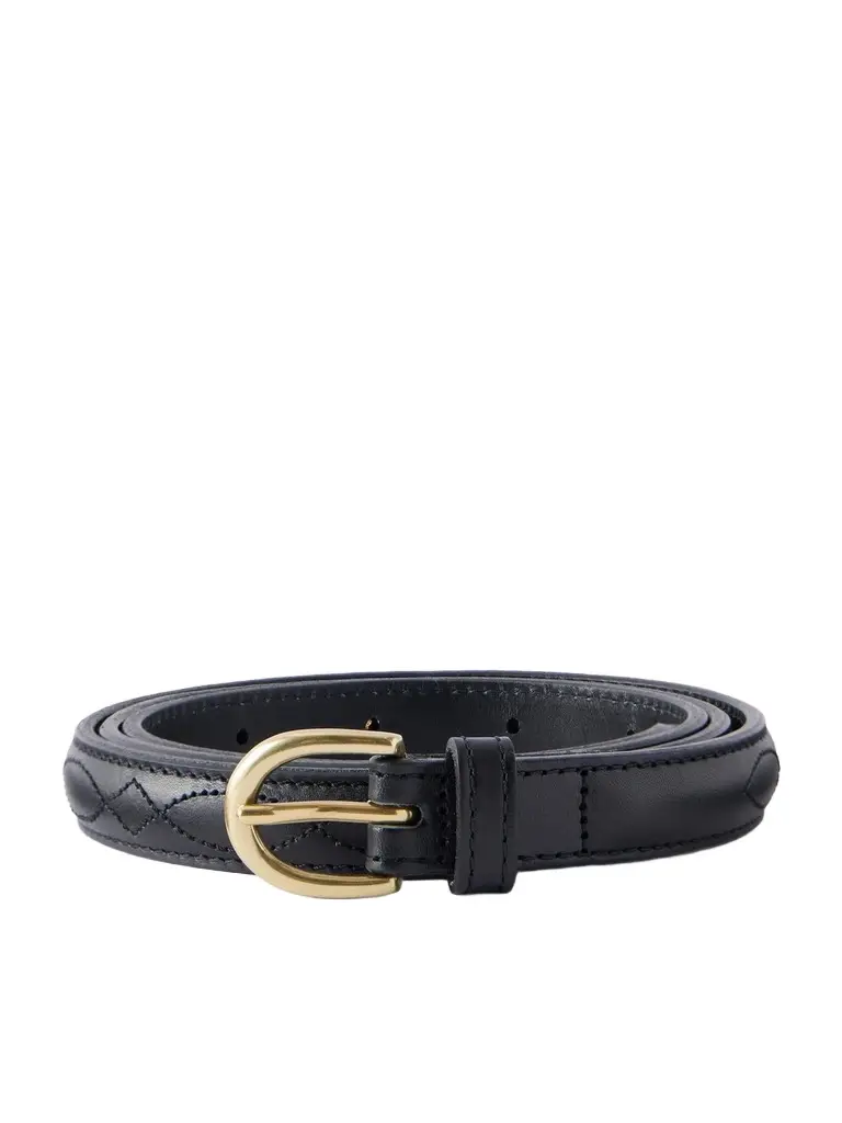 Blue Blue Japan Narrow 1.5cm Embroidered Leather Belt - Men
