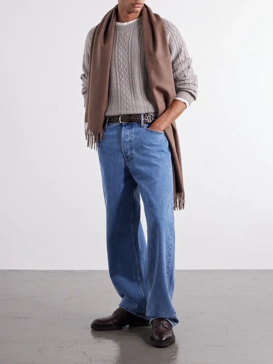 Begg & Co Arran Solid Fringed Brushed-Cashmere Scarf - Men | Thumbnail 2 Begg & Co Arran Solid Fringed Brushed-Cashmere Scarf - Men | Thumbnail 2