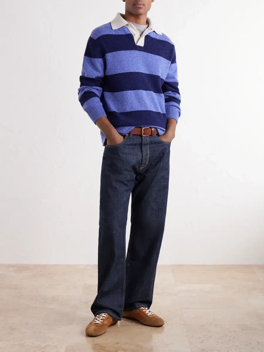 Begg & Co Hooped Cashmere Rugby Sweater - Men | Thumbnail 2 Begg & Co Hooped Cashmere Rugby Sweater - Men | Thumbnail 2