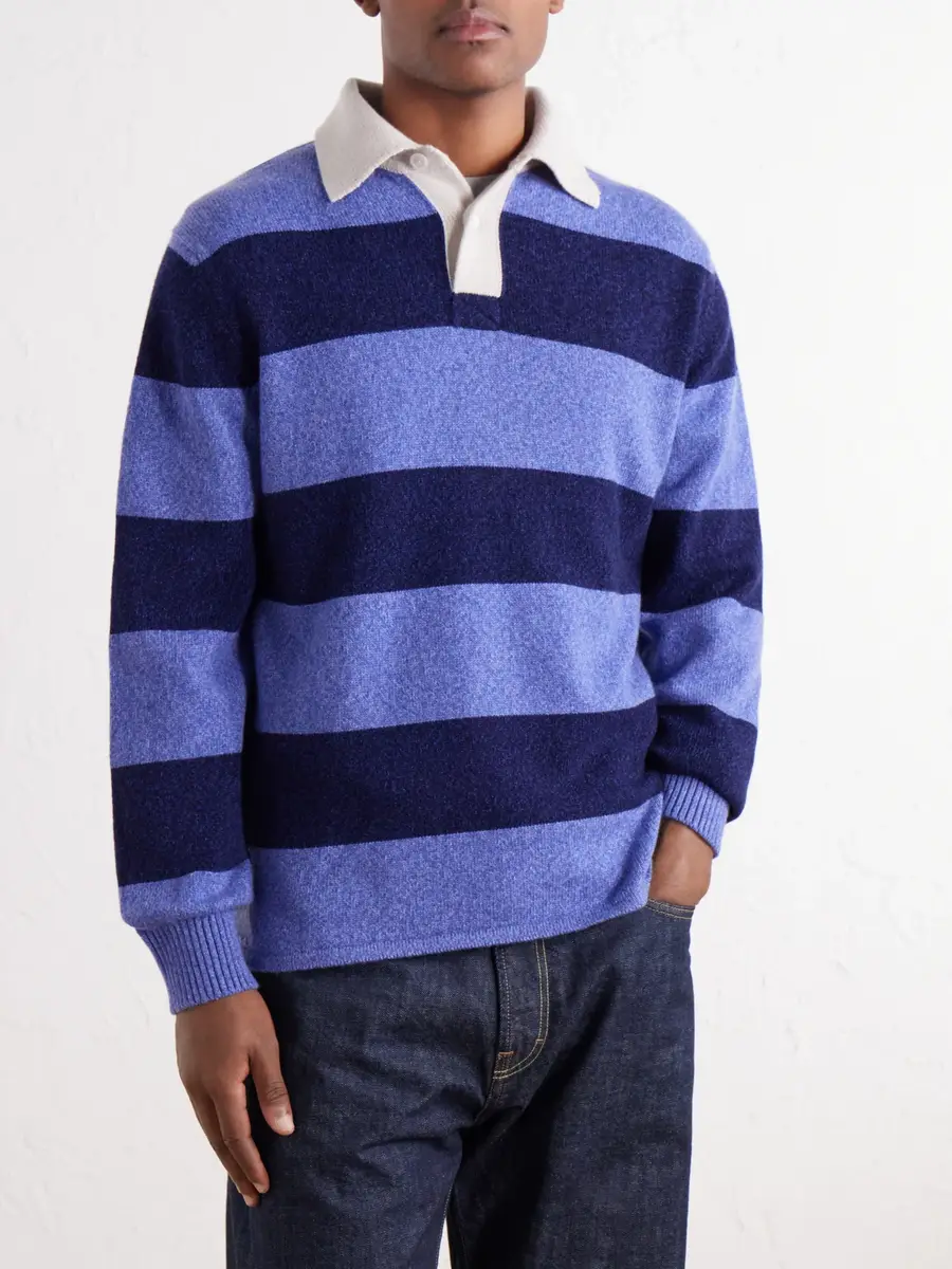 Begg & Co Hooped Cashmere Rugby Sweater - Men | Thumbnail 3 Begg & Co Hooped Cashmere Rugby Sweater - Men | Thumbnail 3