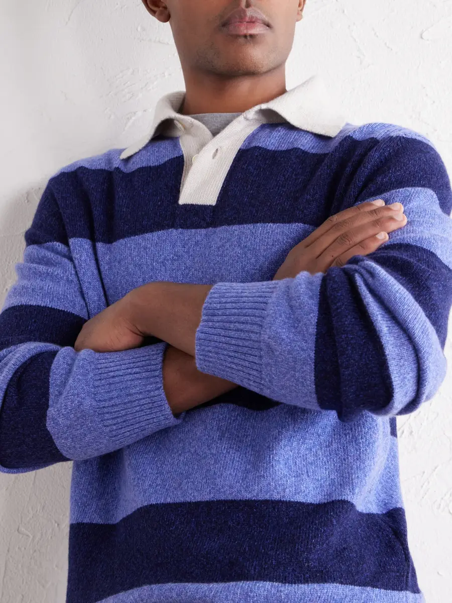 Begg & Co Hooped Cashmere Rugby Sweater - Men | Thumbnail 5 Begg & Co Hooped Cashmere Rugby Sweater - Men | Thumbnail 5