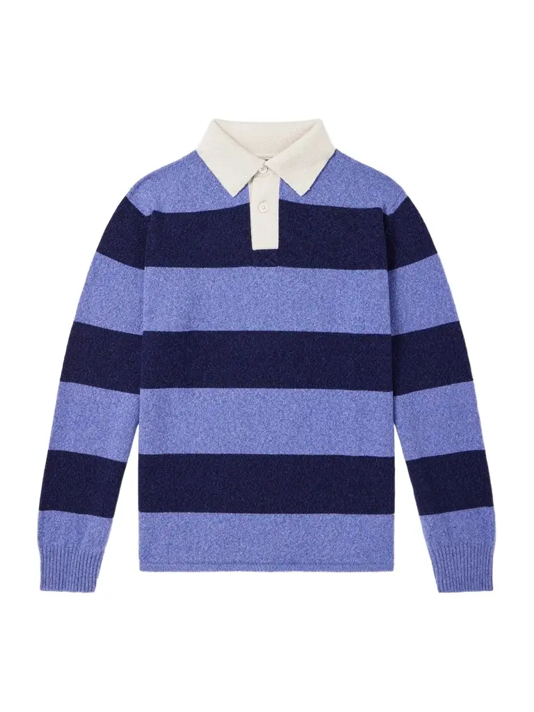 Begg & Co Hooped Cashmere Rugby Sweater - Men