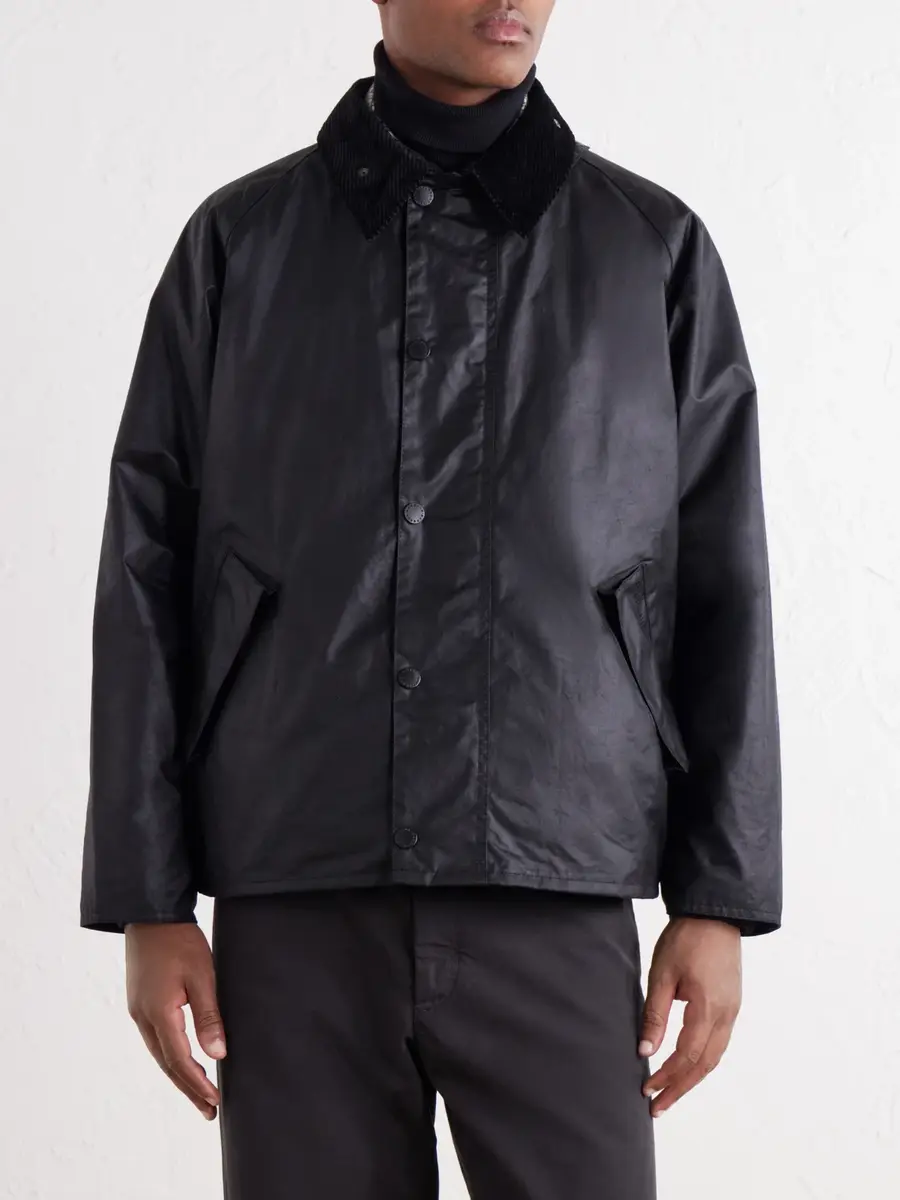 Barbour Transport Corduroy-Trimmed Waxed-Cotton Jacket - Men | Thumbnail 3