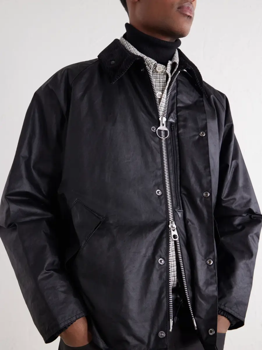 Barbour Transport Corduroy-Trimmed Waxed-Cotton Jacket - Men | Thumbnail 5