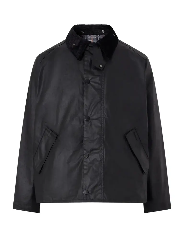 Barbour Transport Corduroy-Trimmed Waxed-Cotton Jacket - Men