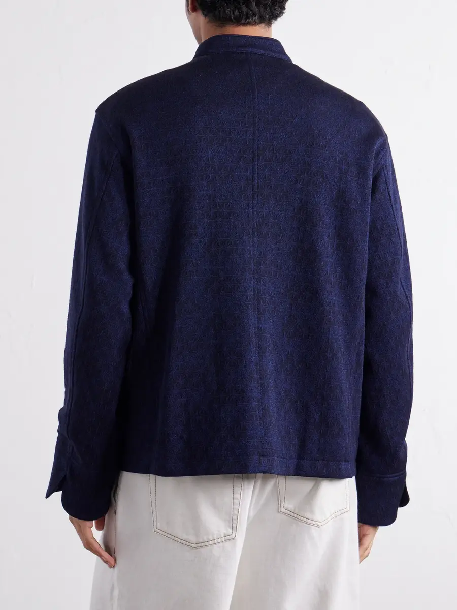Blue Blue Japan Jacquard-Knit Wool-Blend Bomber Jacket - Men | Thumbnail 4
