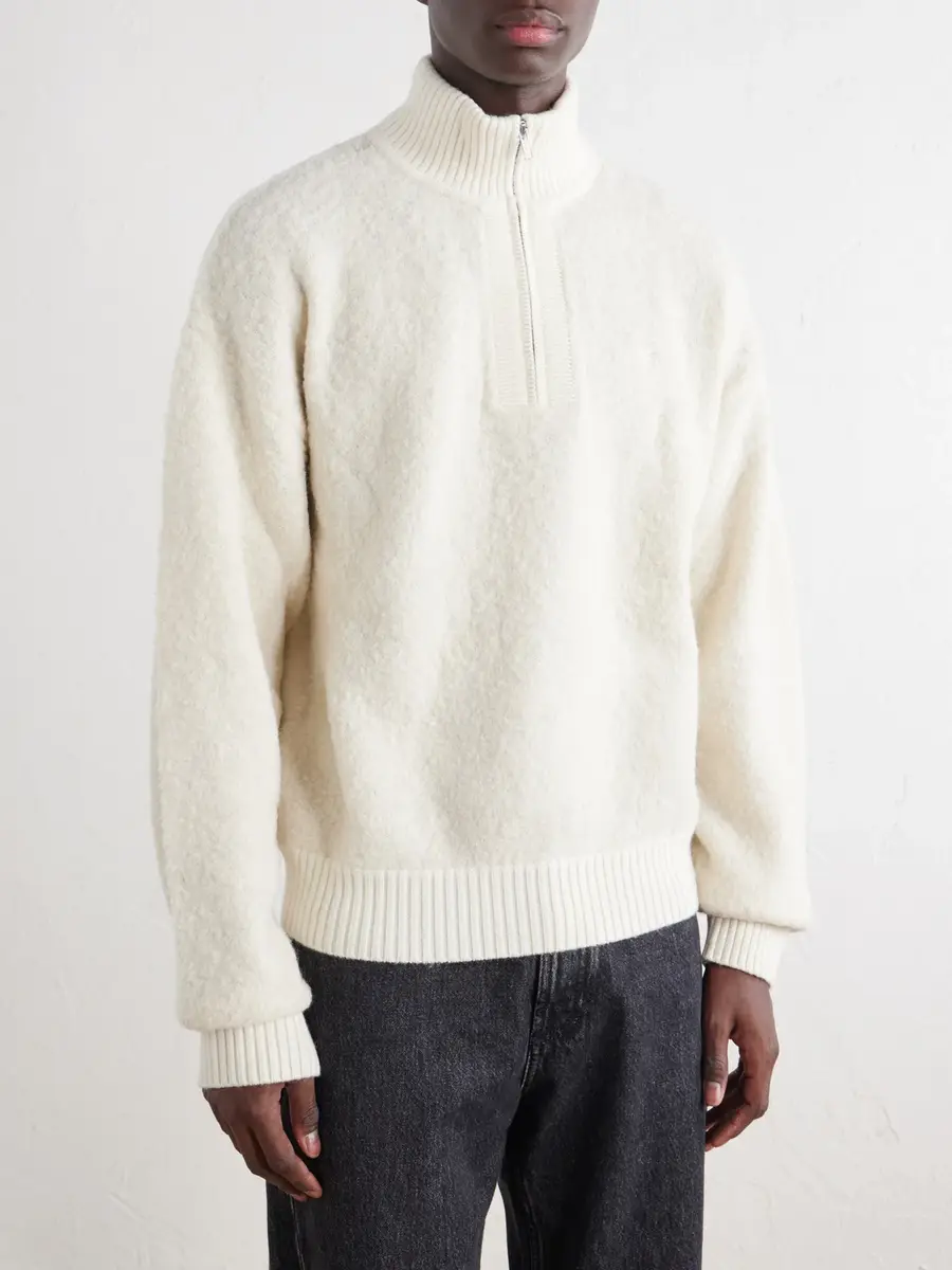 Aimé Leon Dore Felted Wool-Blend Half-Zip Sweater - Men | Thumbnail 3