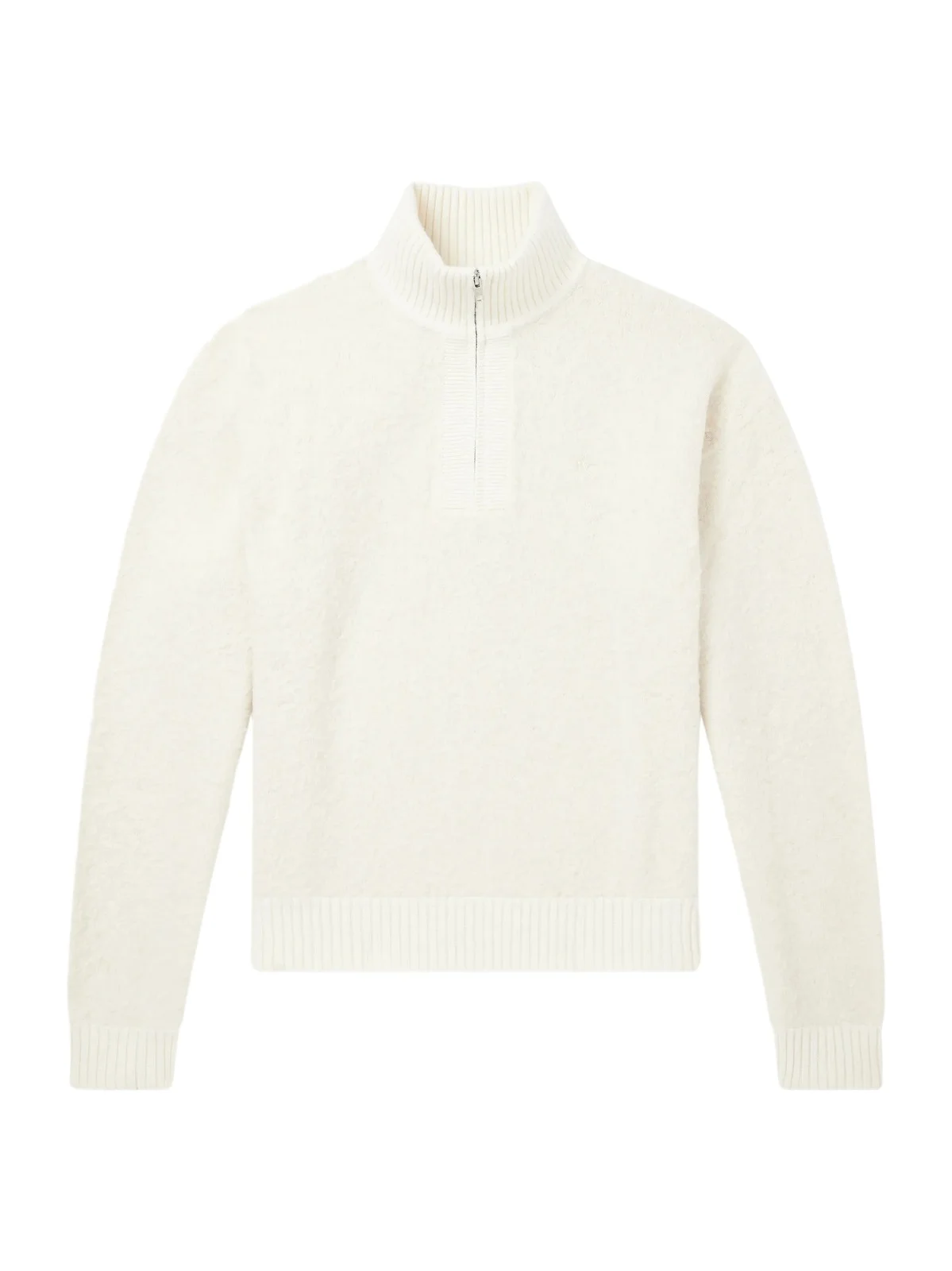 Felted Wool-Blend Half-Zip Sweater - Men Felted Wool-Blend Half-Zip Sweater - Men