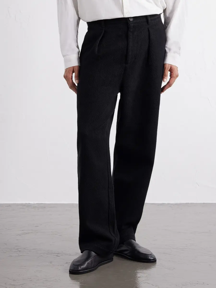 Blue Blue Japan Wide-Leg Pleated Cotton-Sashiko Trousers - Men | Thumbnail 3 Blue Blue Japan Wide-Leg Pleated Cotton-Sashiko Trousers - Men | Thumbnail 3