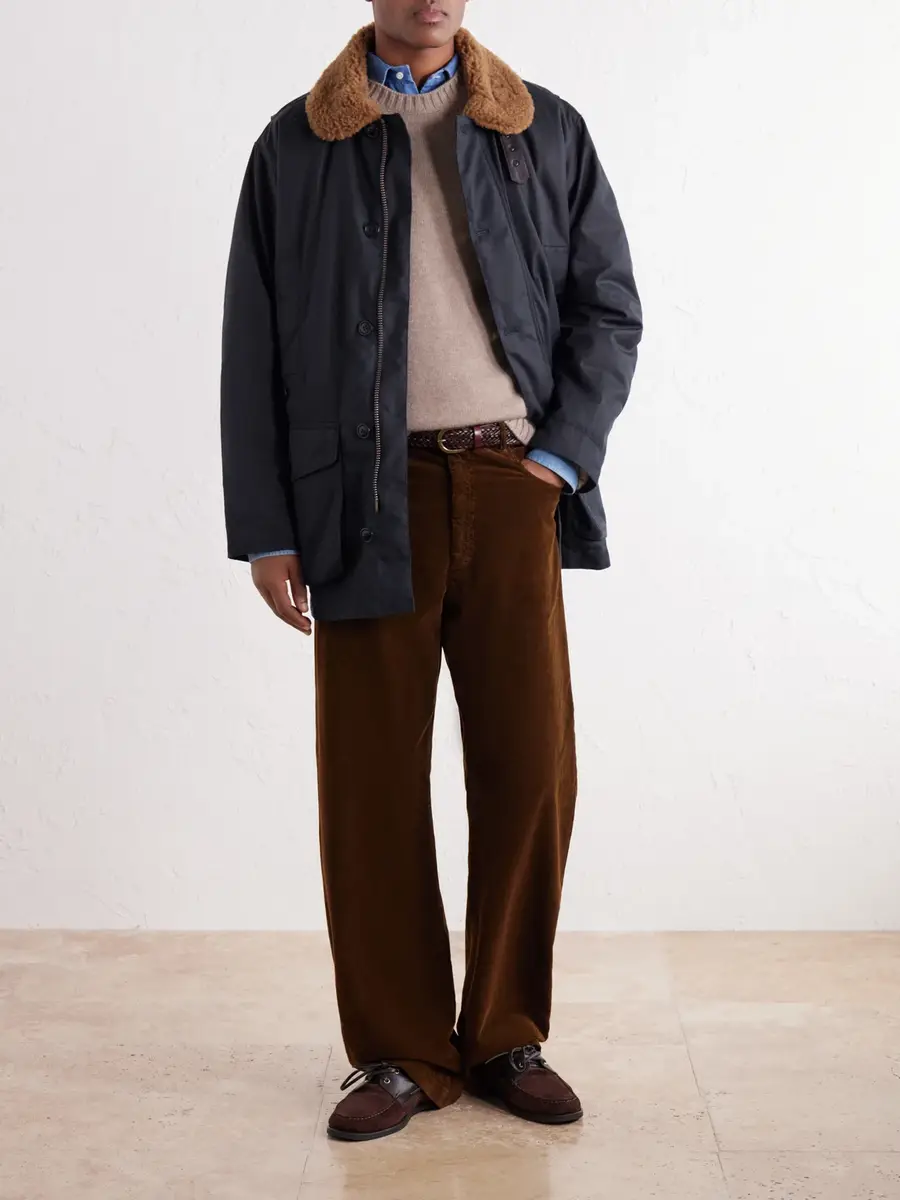 Barbour Winter Endurance Plush-Trimmed Waxed-Cotton Jacket - Men | Thumbnail 2 Barbour Winter Endurance Plush-Trimmed Waxed-Cotton Jacket - Men | Thumbnail 2