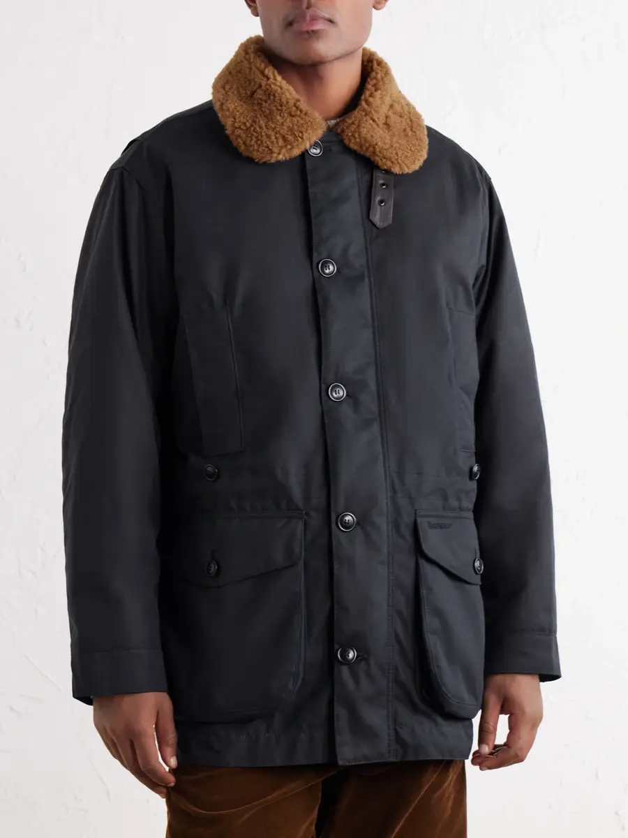 Barbour Winter Endurance Plush-Trimmed Waxed-Cotton Jacket - Men | Thumbnail 3 Barbour Winter Endurance Plush-Trimmed Waxed-Cotton Jacket - Men | Thumbnail 3
