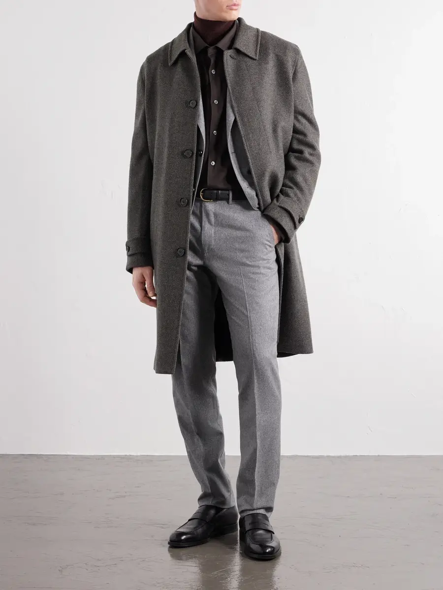 Zegna Tapered Wool and Cashmere-Blend Flannel Suit Trousers - Men | Thumbnail 2