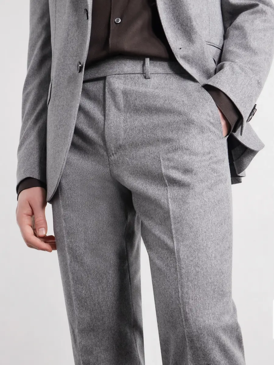 Zegna Tapered Wool and Cashmere-Blend Flannel Suit Trousers - Men | Thumbnail 5