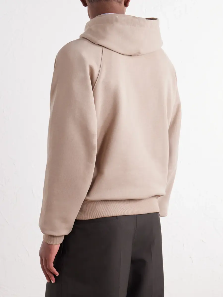 AMI PARIS Logo-Embossed Cotton-Jersey Hoodie - Men | Thumbnail 4 AMI PARIS Logo-Embossed Cotton-Jersey Hoodie - Men | Thumbnail 4