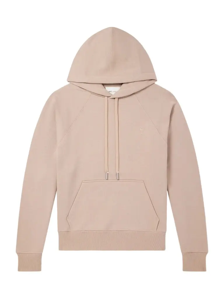 AMI PARIS Logo-Embossed Cotton-Jersey Hoodie - Men