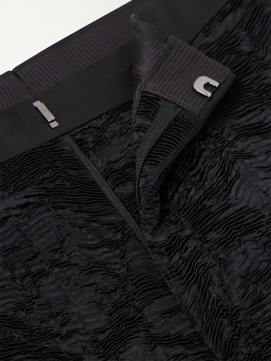 Tom Ford Crepe-Trimmed Silk Astracan Plissé Straight-Leg Suit Trousers - Men | Thumbnail 2 Tom Ford Crepe-Trimmed Silk Astracan Plissé Straight-Leg Suit Trousers - Men | Thumbnail 2