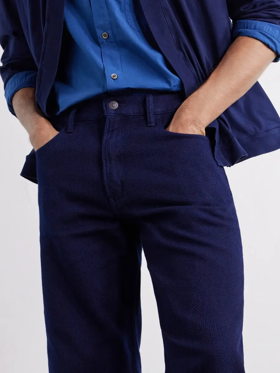 Blue Blue Japan Sashiko Cotton Straight-Leg Jeans - Men | Thumbnail 5 Blue Blue Japan Sashiko Cotton Straight-Leg Jeans - Men | Thumbnail 5