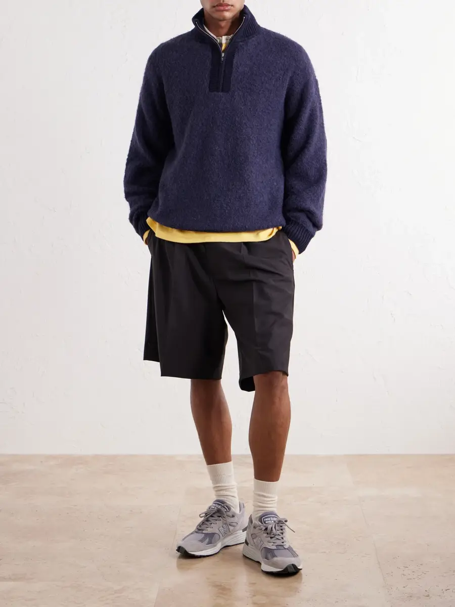 Aimé Leon Dore Wool-Blend Felt Half-Zip Sweater - Men | Thumbnail 2