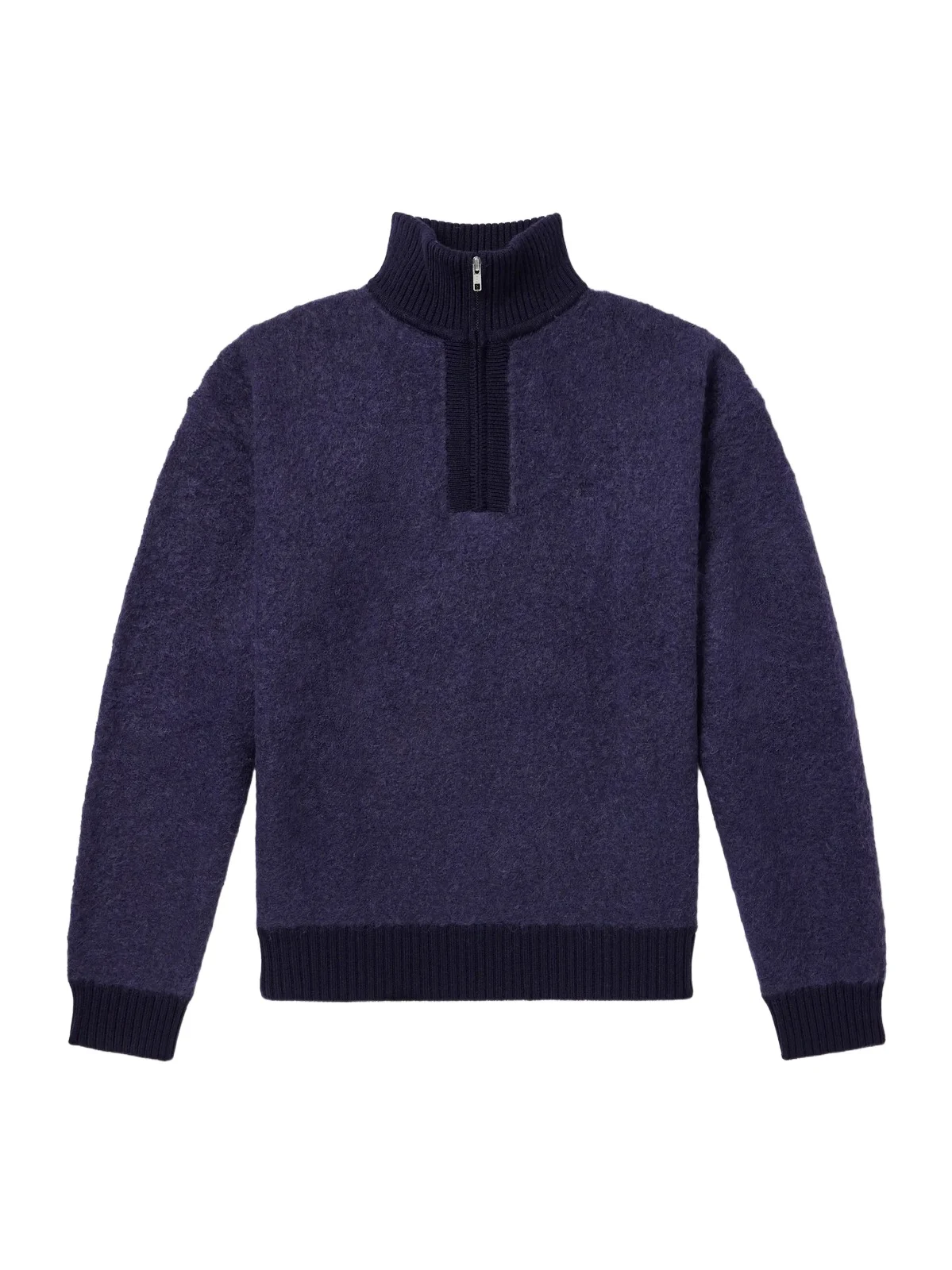 Wool-Blend Felt Half-Zip Sweater - Men