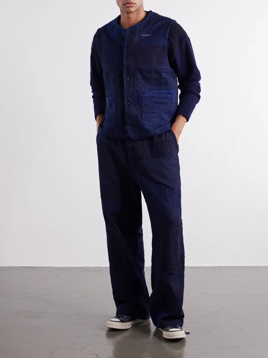 Blue Blue Japan Nenrin Patchwork Cotton-Canvas Vest - Men | Thumbnail 2 Blue Blue Japan Nenrin Patchwork Cotton-Canvas Vest - Men | Thumbnail 2