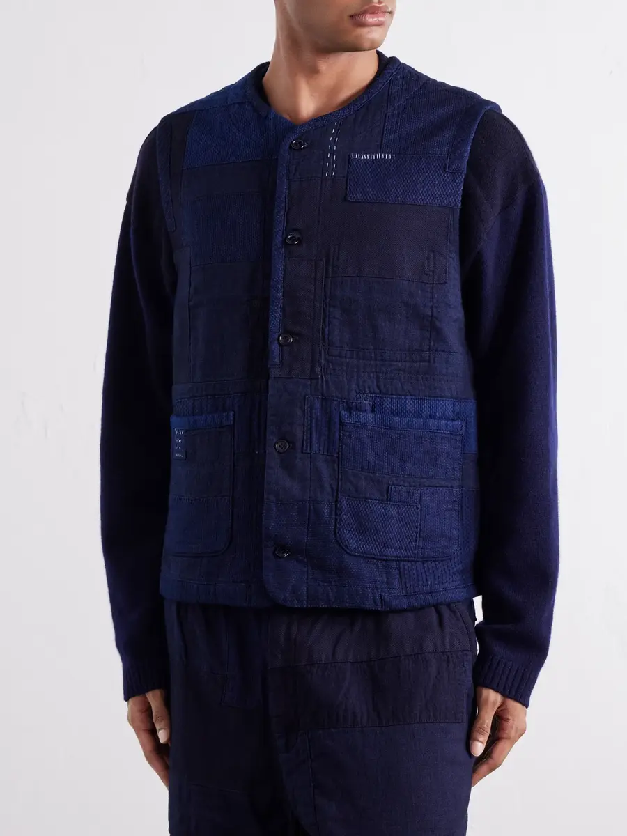 Blue Blue Japan Nenrin Patchwork Cotton-Canvas Vest - Men | Thumbnail 3 Blue Blue Japan Nenrin Patchwork Cotton-Canvas Vest - Men | Thumbnail 3