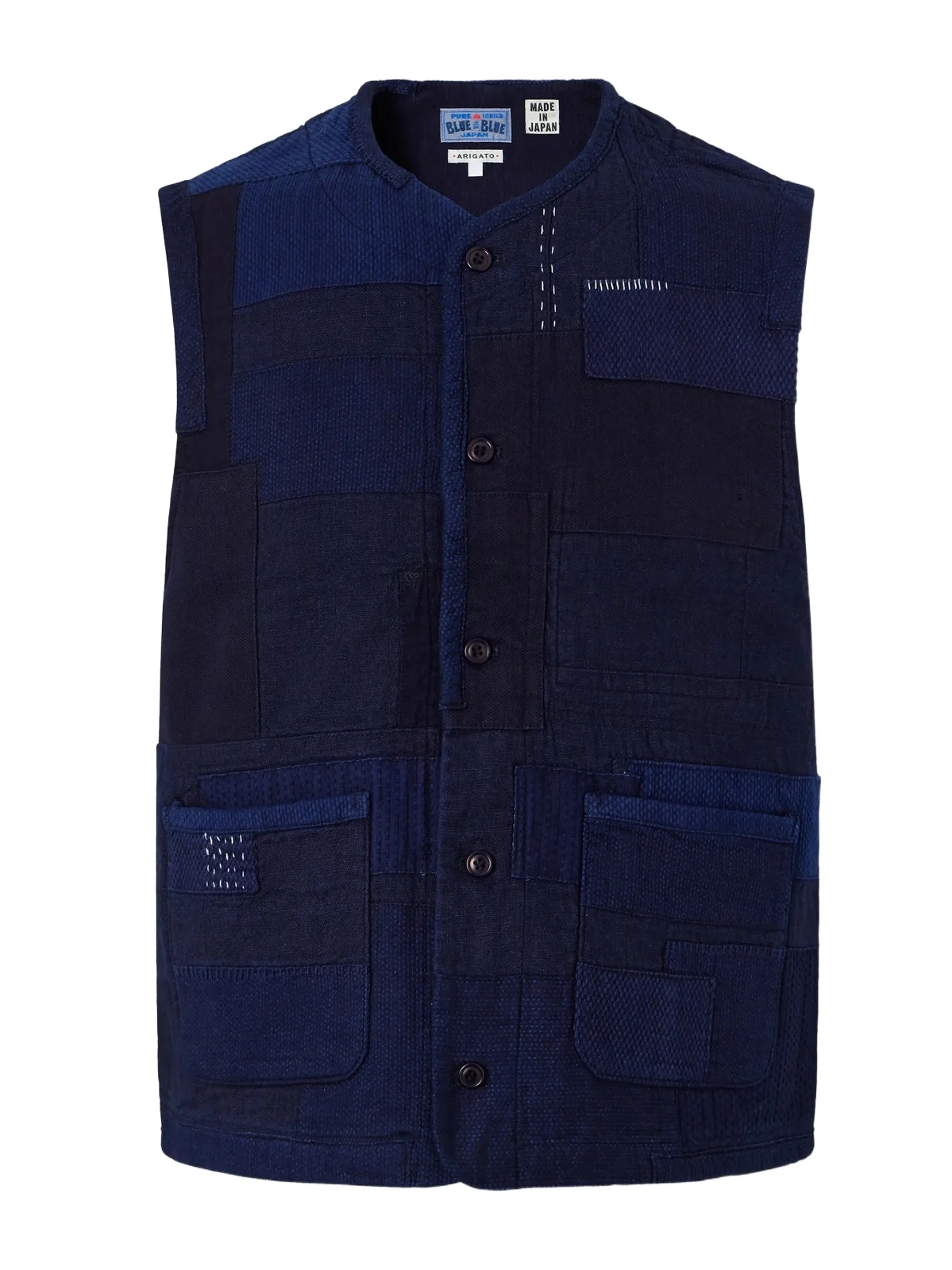 Blue Blue Japan Nenrin Patchwork Cotton-Canvas Vest - Men