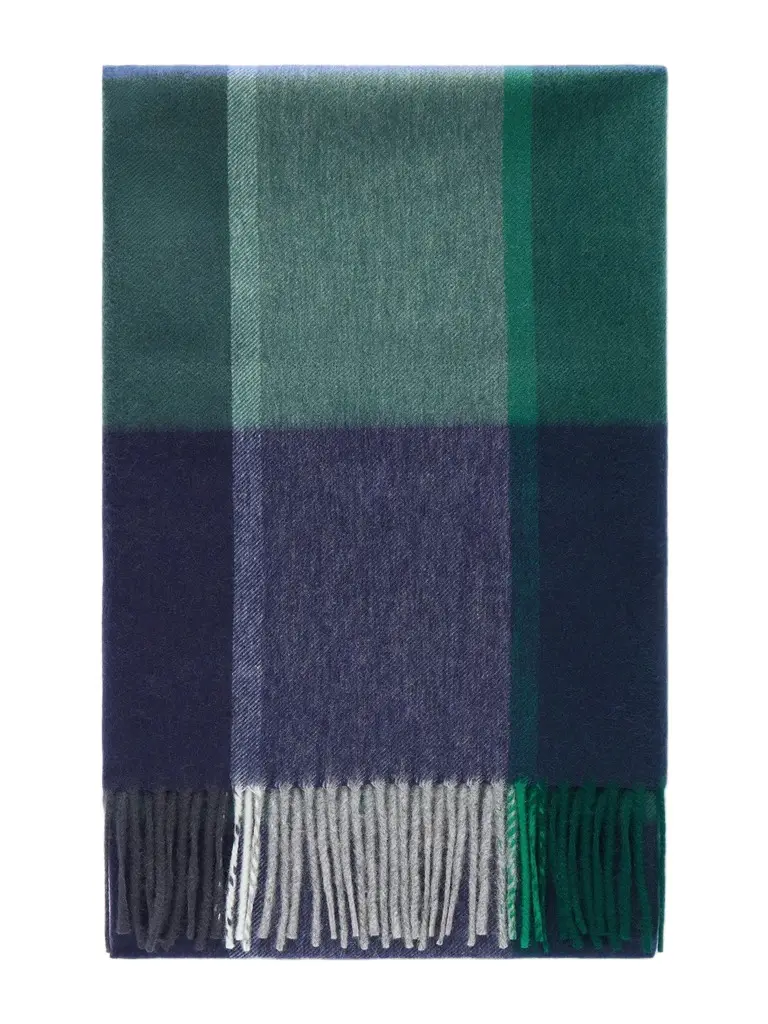 Begg & Co Arran Edgar Fringed Checked Cashmere Scarf - Men