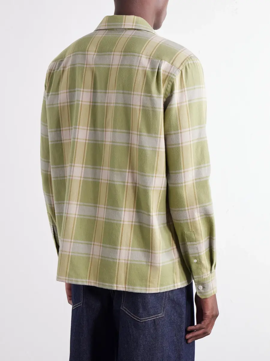 JW Anderson Reversible-Collar Logo-Embroidered Checked Cotton-Twill Shirt - Men | Thumbnail 4 JW Anderson Reversible-Collar Logo-Embroidered Checked Cotton-Twill Shirt - Men | Thumbnail 4