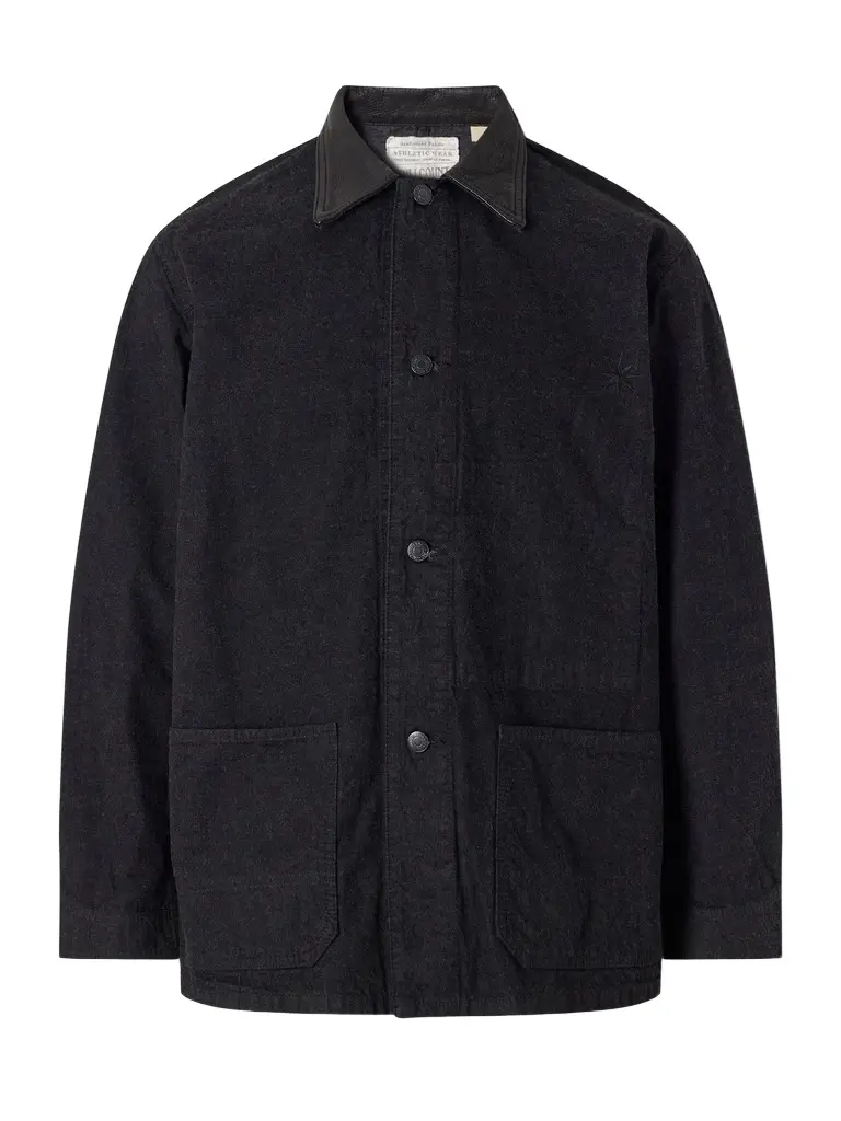 FULLCOUNT Leather-Trimmed Denim Jacket - Men