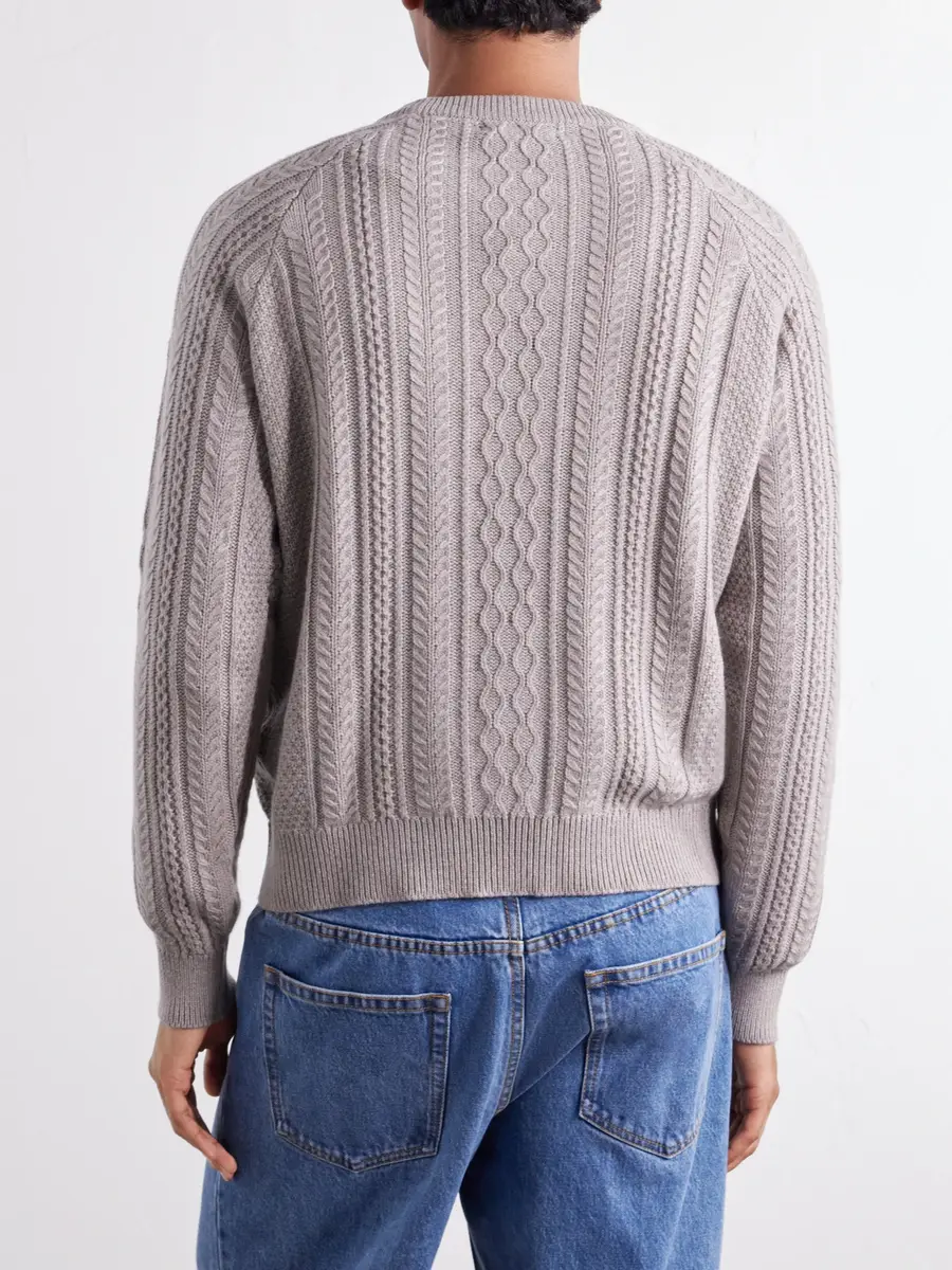Begg & Co Maytime Cable-Knit Cashmere-Blend Sweater - Men | Thumbnail 4 Begg & Co Maytime Cable-Knit Cashmere-Blend Sweater - Men | Thumbnail 4