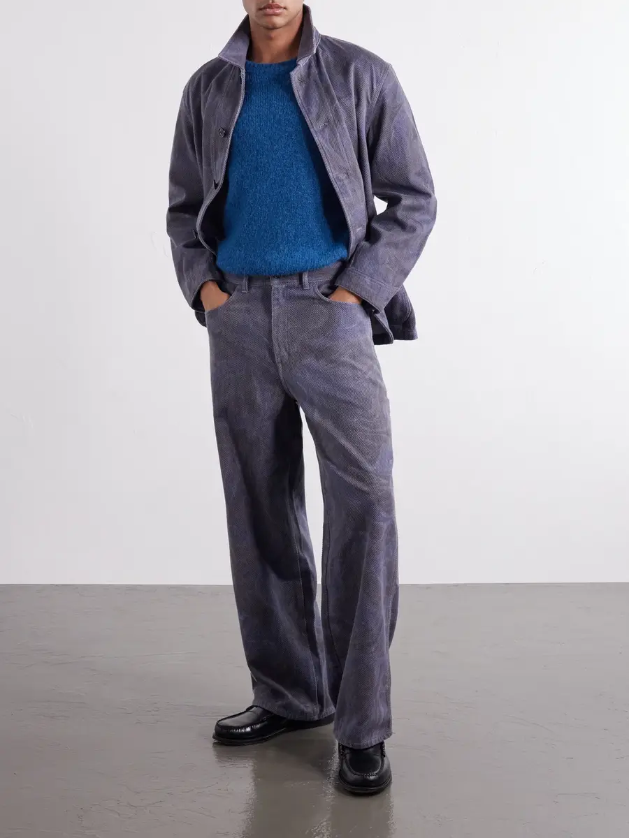 Blue Blue Japan Painter Wide-Leg Sumi Nagashi Cotton-Sashiko Trousers - Men | Thumbnail 2 Blue Blue Japan Painter Wide-Leg Sumi Nagashi Cotton-Sashiko Trousers - Men | Thumbnail 2