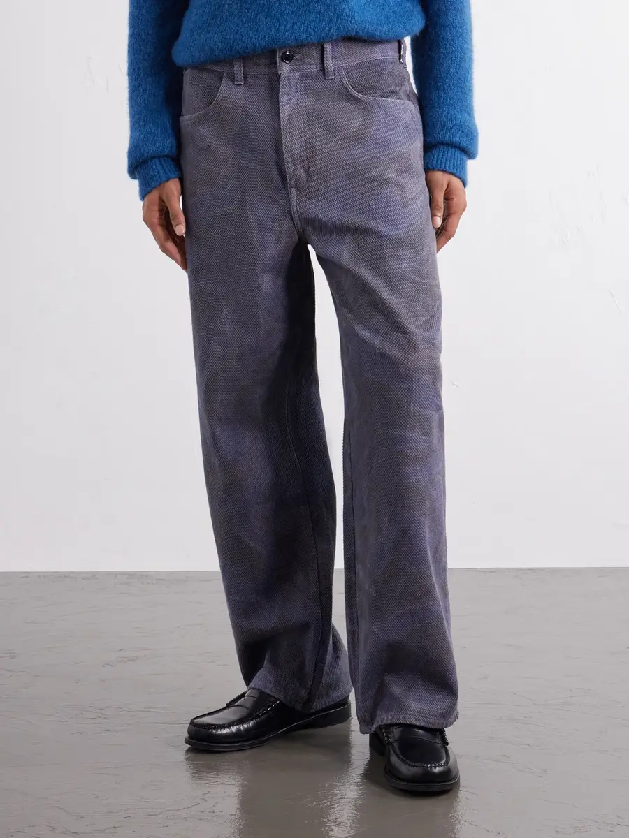 Blue Blue Japan Painter Wide-Leg Sumi Nagashi Cotton-Sashiko Trousers - Men | Thumbnail 3 Blue Blue Japan Painter Wide-Leg Sumi Nagashi Cotton-Sashiko Trousers - Men | Thumbnail 3