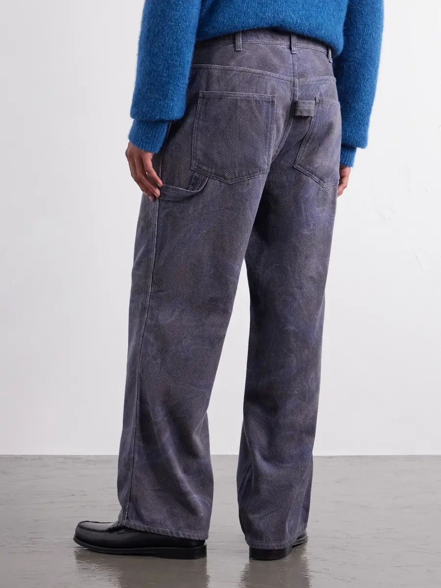 Blue Blue Japan Painter Wide-Leg Sumi Nagashi Cotton-Sashiko Trousers - Men | Thumbnail 4 Blue Blue Japan Painter Wide-Leg Sumi Nagashi Cotton-Sashiko Trousers - Men | Thumbnail 4