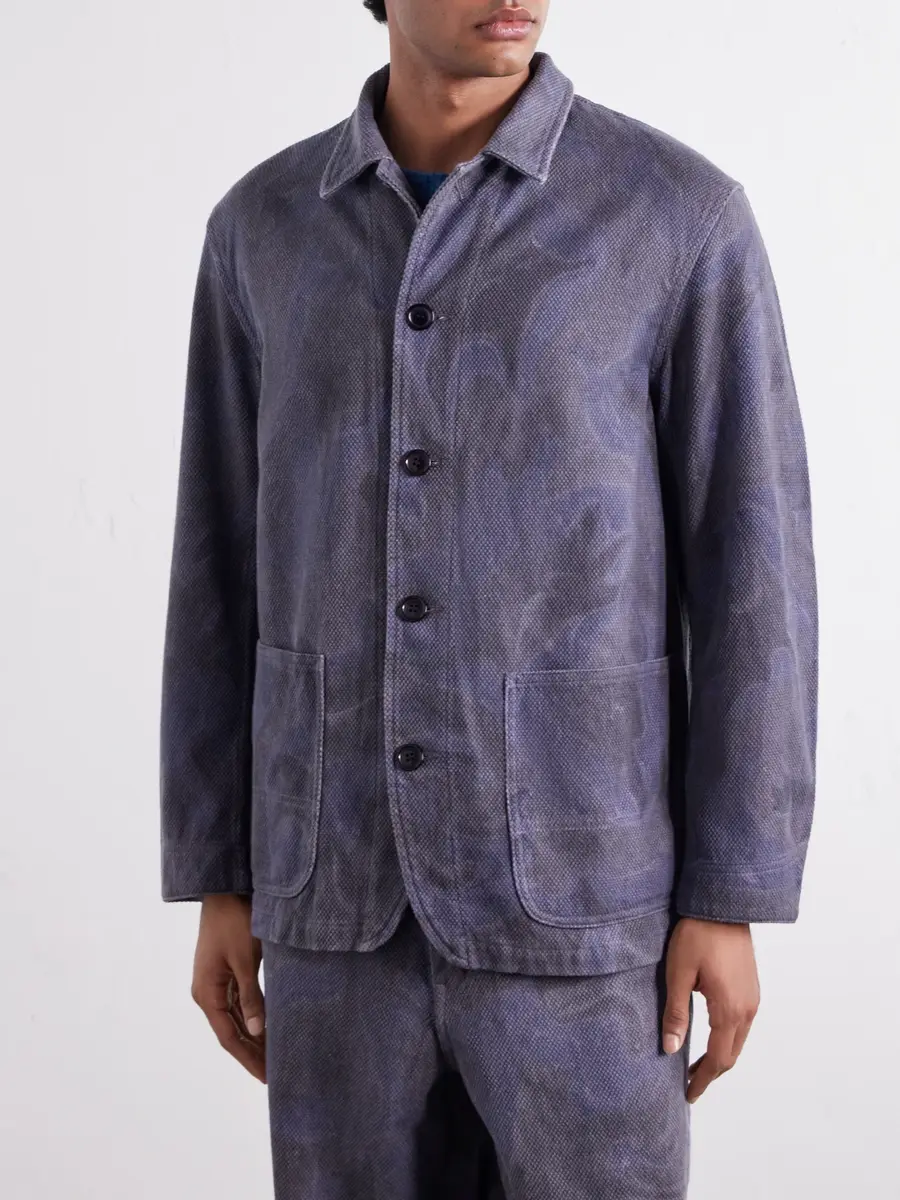 Blue Blue Japan Coverall Sumi Nagashi Cotton-Sashiko Jacket - Men | Thumbnail 3 Blue Blue Japan Coverall Sumi Nagashi Cotton-Sashiko Jacket - Men | Thumbnail 3
