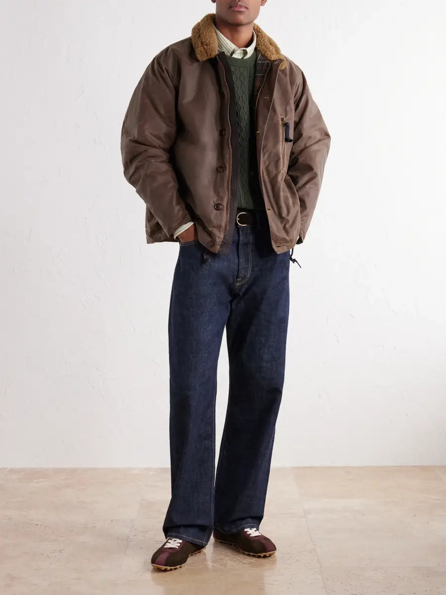 Barbour Macklow Plush-Trimmed Waxed-Cotton Jacket - Men | Thumbnail 2 Barbour Macklow Plush-Trimmed Waxed-Cotton Jacket - Men | Thumbnail 2